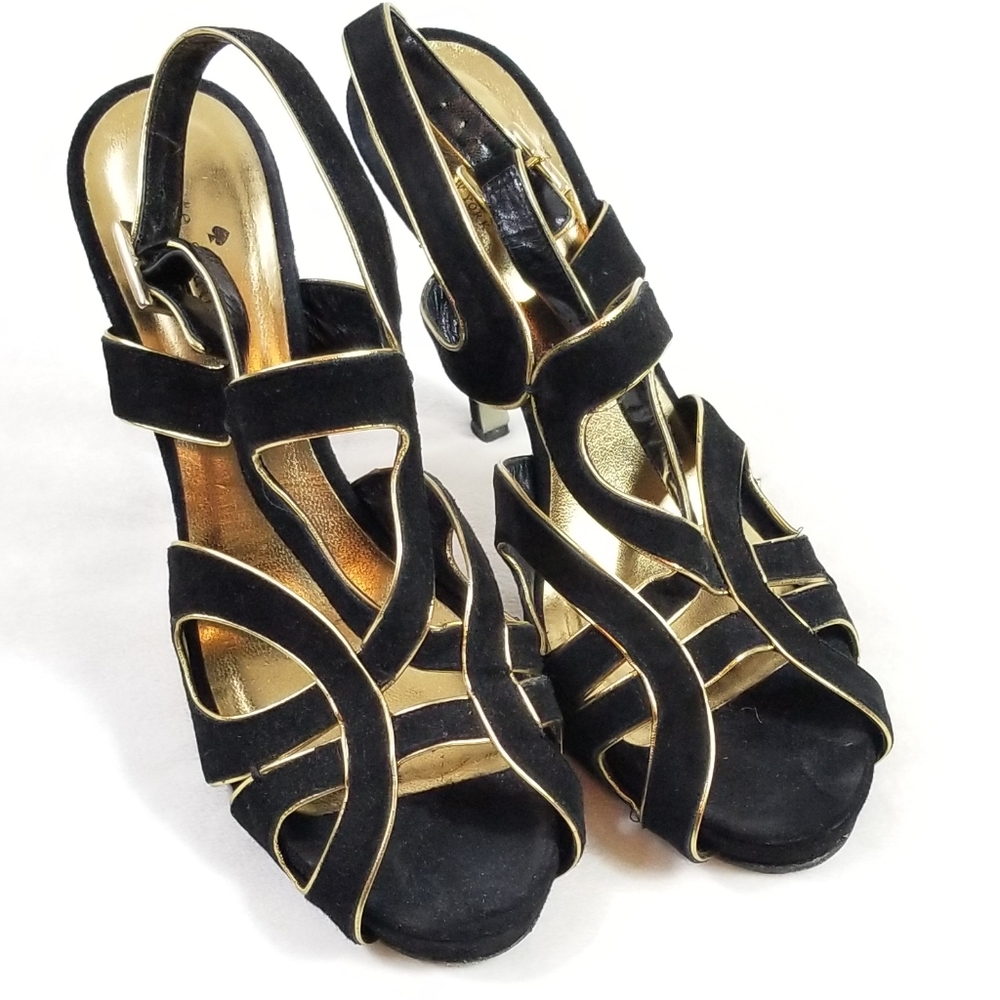 Kate Spade Vero Cuoio Peep Toe Suede Heels 10B